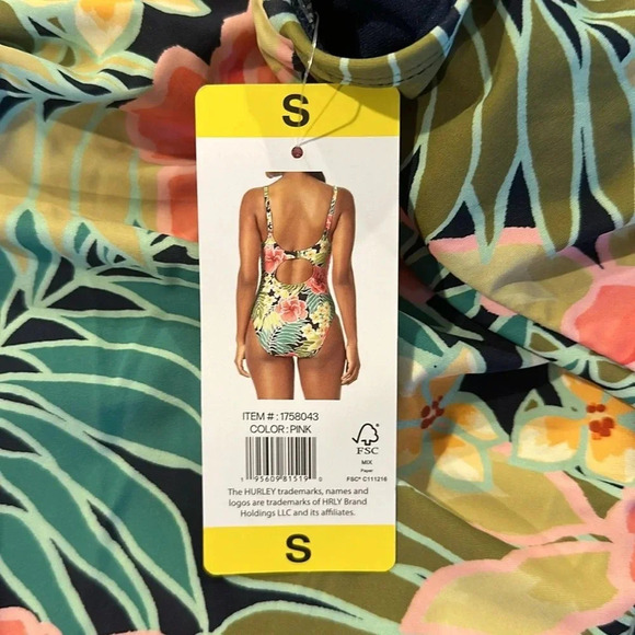 Hurley NWT One Piece UPF 50+ Protection Swimsuit Size Small Women Beach Resort - Picture 4 of 11